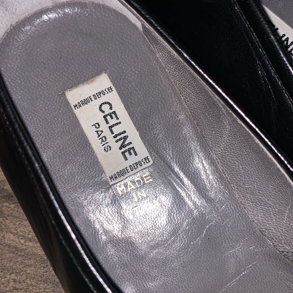 CELINE BLACK LEATHER LOAFERS - Picture 4 of 9